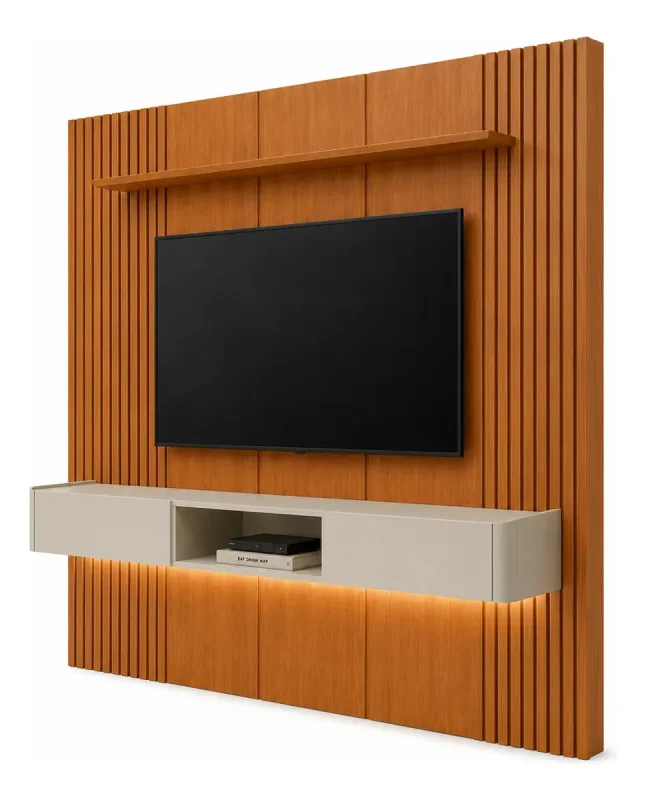 HOME UNION PAINEL 1,87X2,17 NICHO 1,80 S LED NAT/OFF