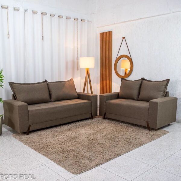Sofa ESTOFADO. ALINE LINHO BEGE